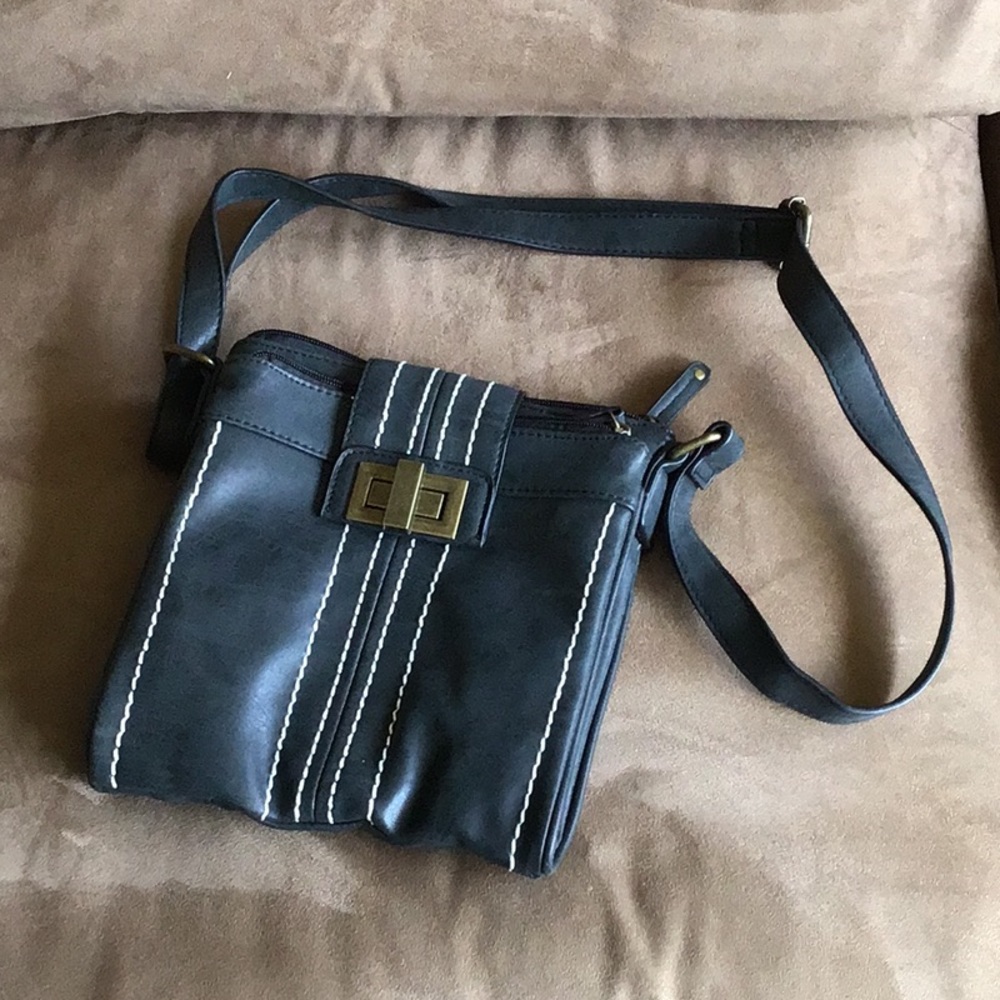 Black Leather Liz Soto Shoulder Handbag